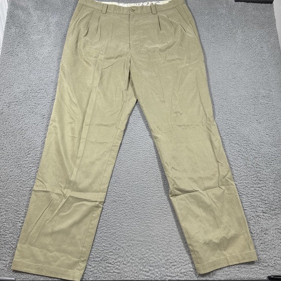 Tommy Bahama Chino Pants Mens 38 Beige Khaki Cotton Tencel Stretch Straight Fit - Picture 1 of 10